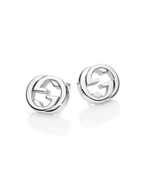 gucci interlocking g sterling silver earrings